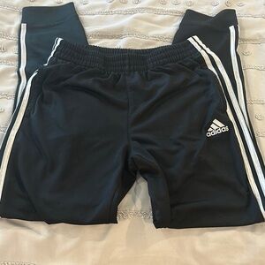 Adidas Black Sweatpants with Three Stripes Tapered Fit